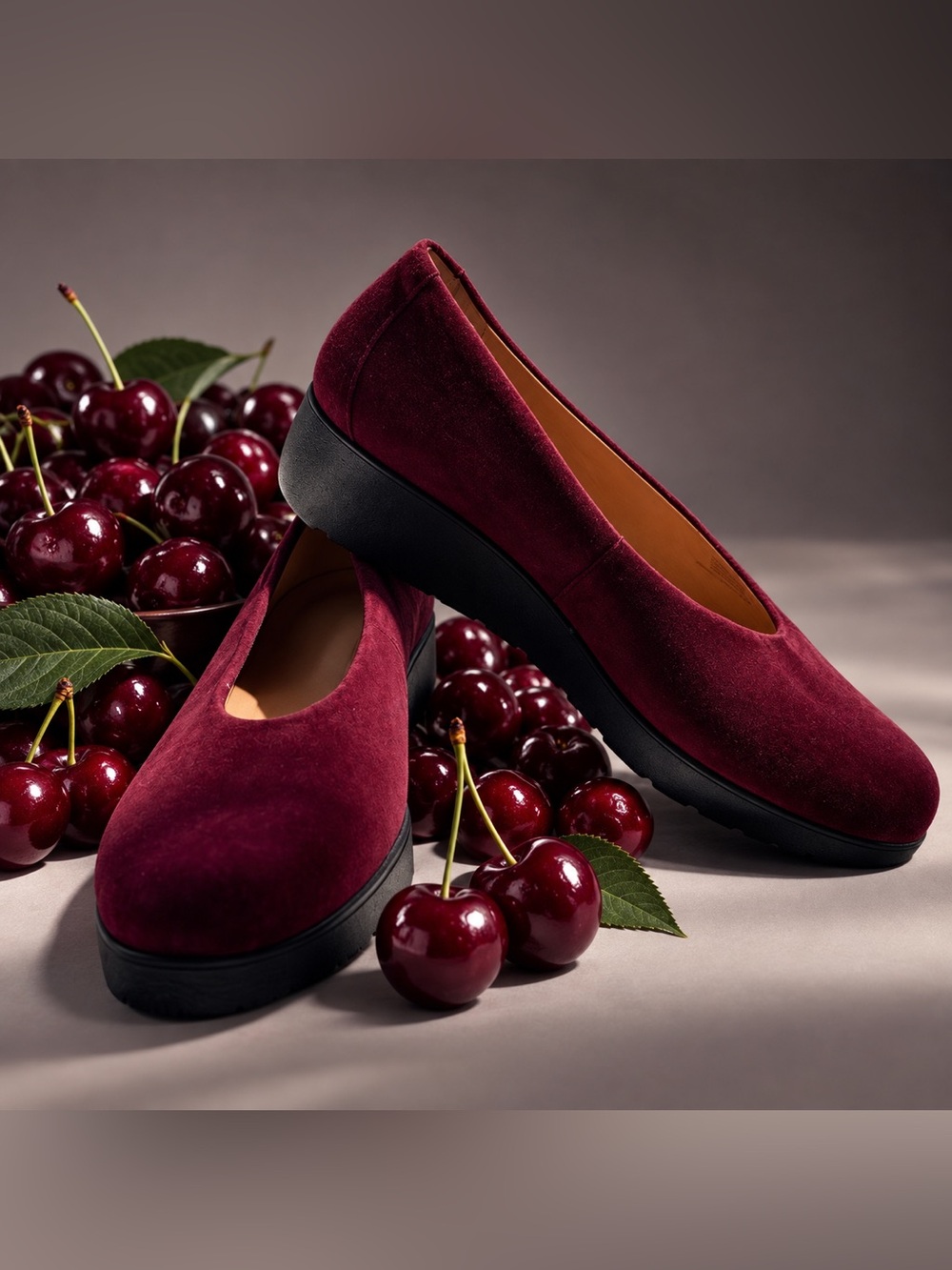 Brioso Waverly Cranberry Suede Platform Wedge Pumps | Women’s 9M | NWOT